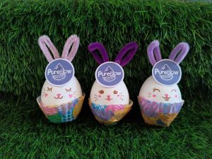 easter bunnies in egg form